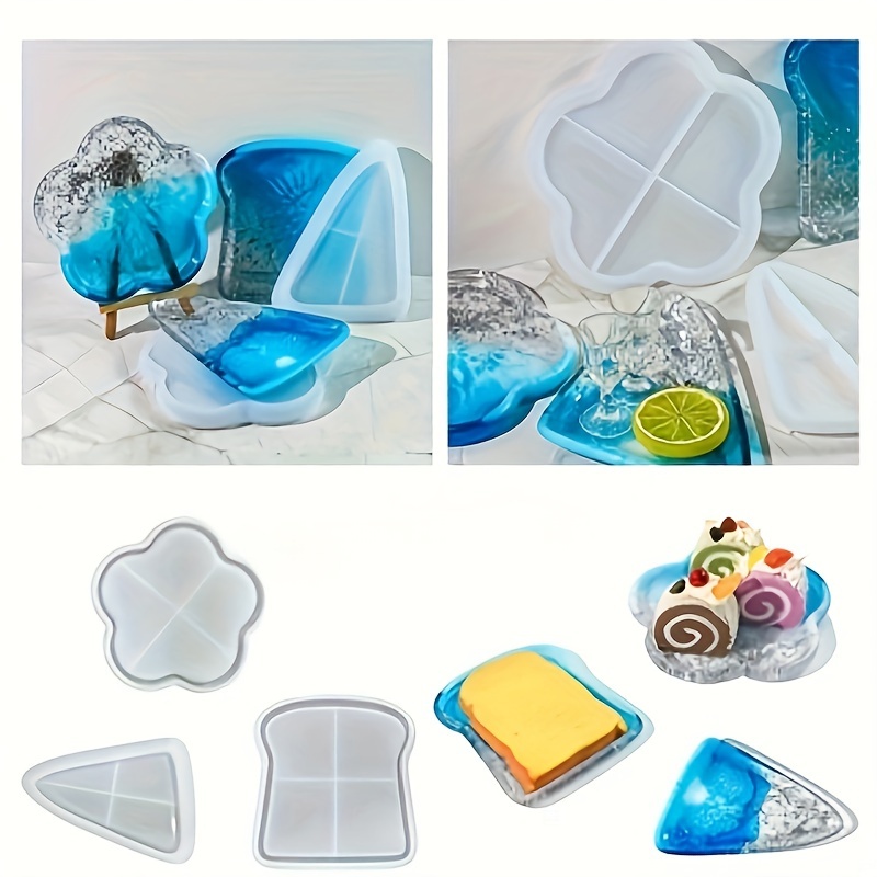 Silicone Mold Tray - แม่พิมพ์ซิลิโคนสำหรับทำแซนด์วิช ชีส และถาดใส่พลัม; ใช้งานได้หลากหลายสำหรับงานปูนปลาสเตอร์ ของตกแต่ง และงานฝีมือสำหรับจัดเก็บในบ้าน