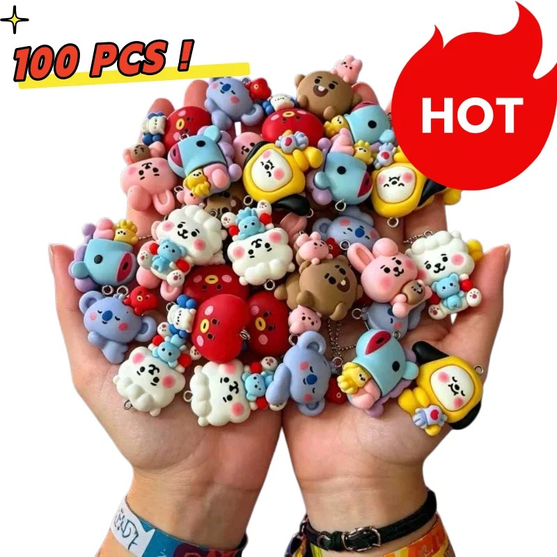 Resin Crafts - ชุด 7 ชิ้น BT21 ชาร์มการ์ตูนเรซิน อุปกรณ์