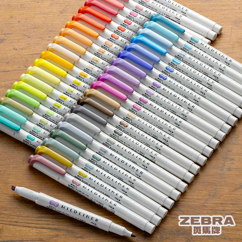 ปากกาไฮไลท์แบบน้ำ ZEBRA Mildli - Zebra Pen Mildliner บทวิจารณ์และราคา